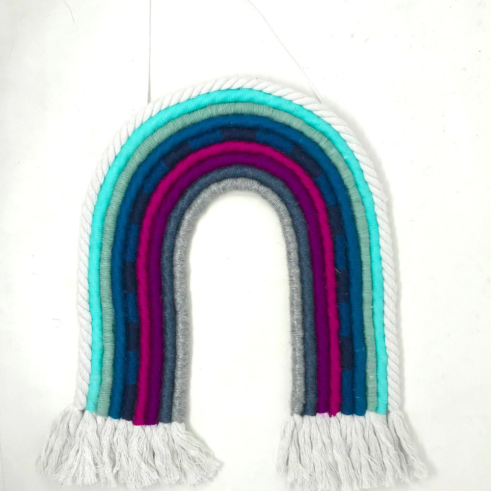 HUGE Rainbow Wall Hanging Art Textile Macrame - Picture 6 of 6